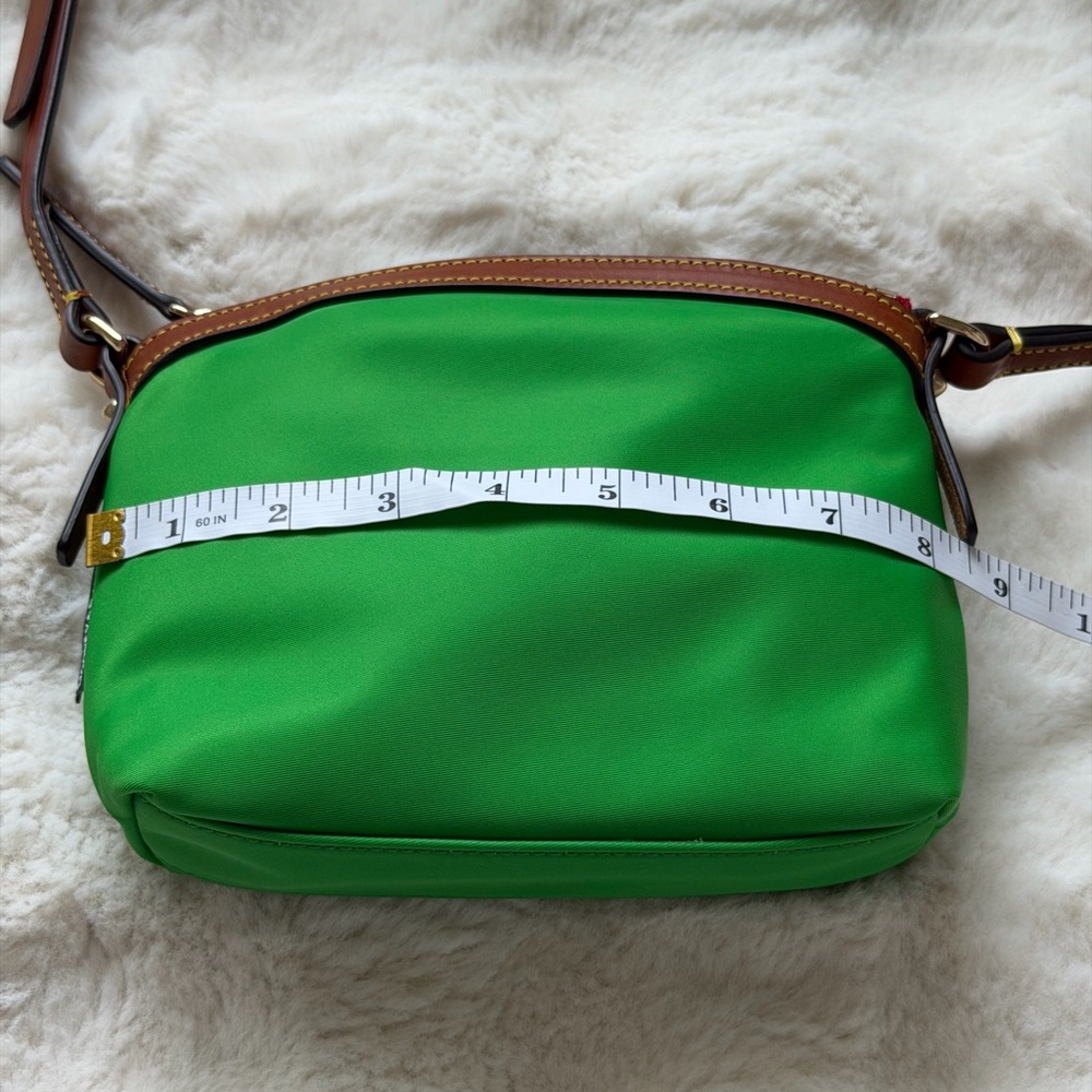 Dooney & Bourke Wayfarer Camden Dome Crossbody Green Bag with Leather Brown Trim - Picture 11 of 12